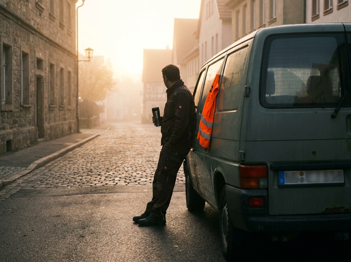 A courier riding through the city on the way to a delivery.